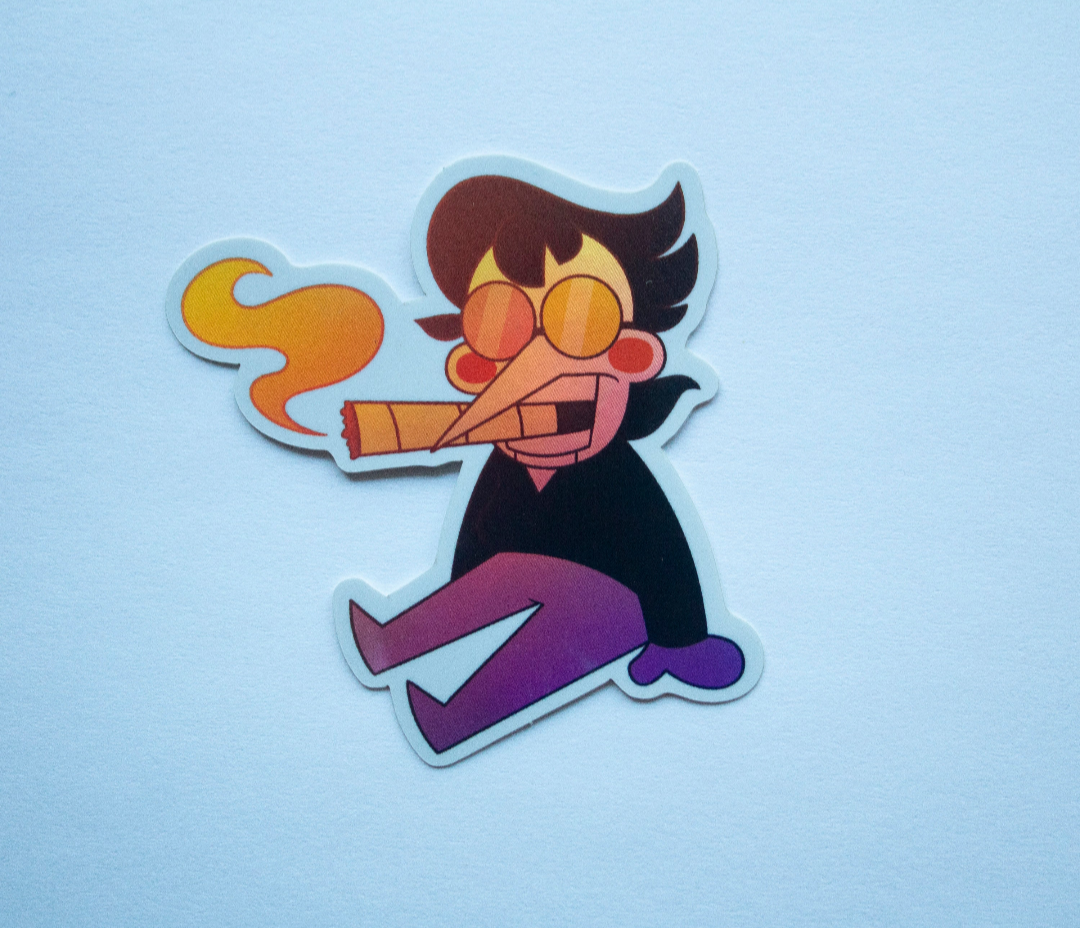 Spamton G. Spamton Smokin' a Fat Doinker Holographic Glossy Sticker
