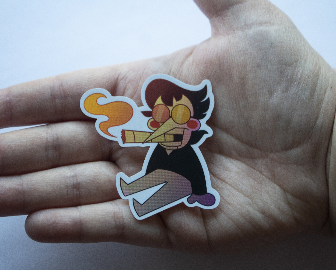 Spamton G. Spamton Smokin' a Fat Doinker Holographic Glossy Sticker