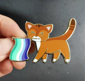 Purride Kitty MLM Pride Flag Cat Hard Enamel Pin