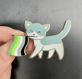 Purride Kitty Aromantic Pride Flag Cat Hard Enamel Pin