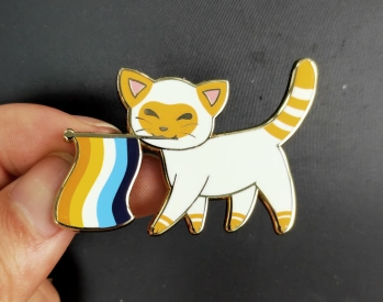 Purride Kitty AroAce Pride Flag Cat Hard Enamel Pin