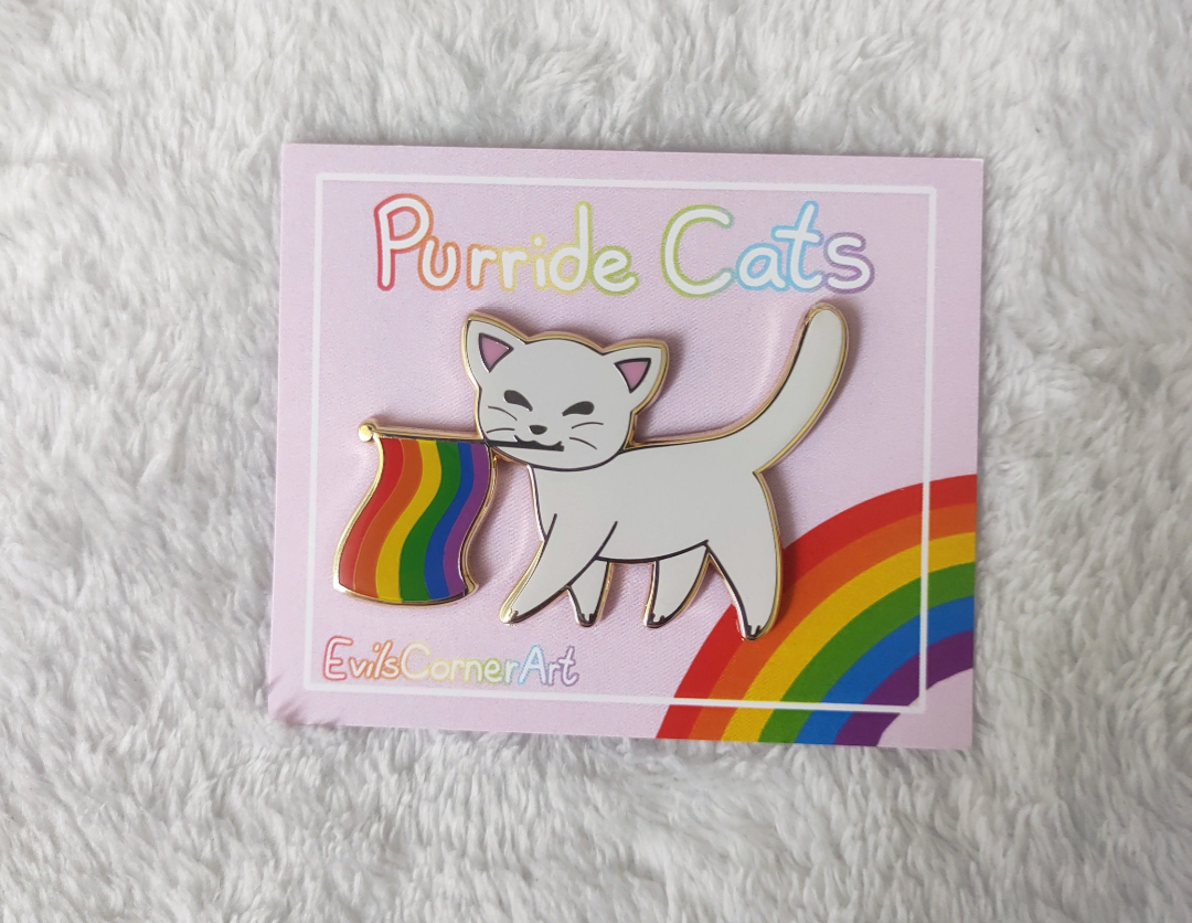 Purride Kitty Gay Pride Flag Cat Hard Enamel Pin