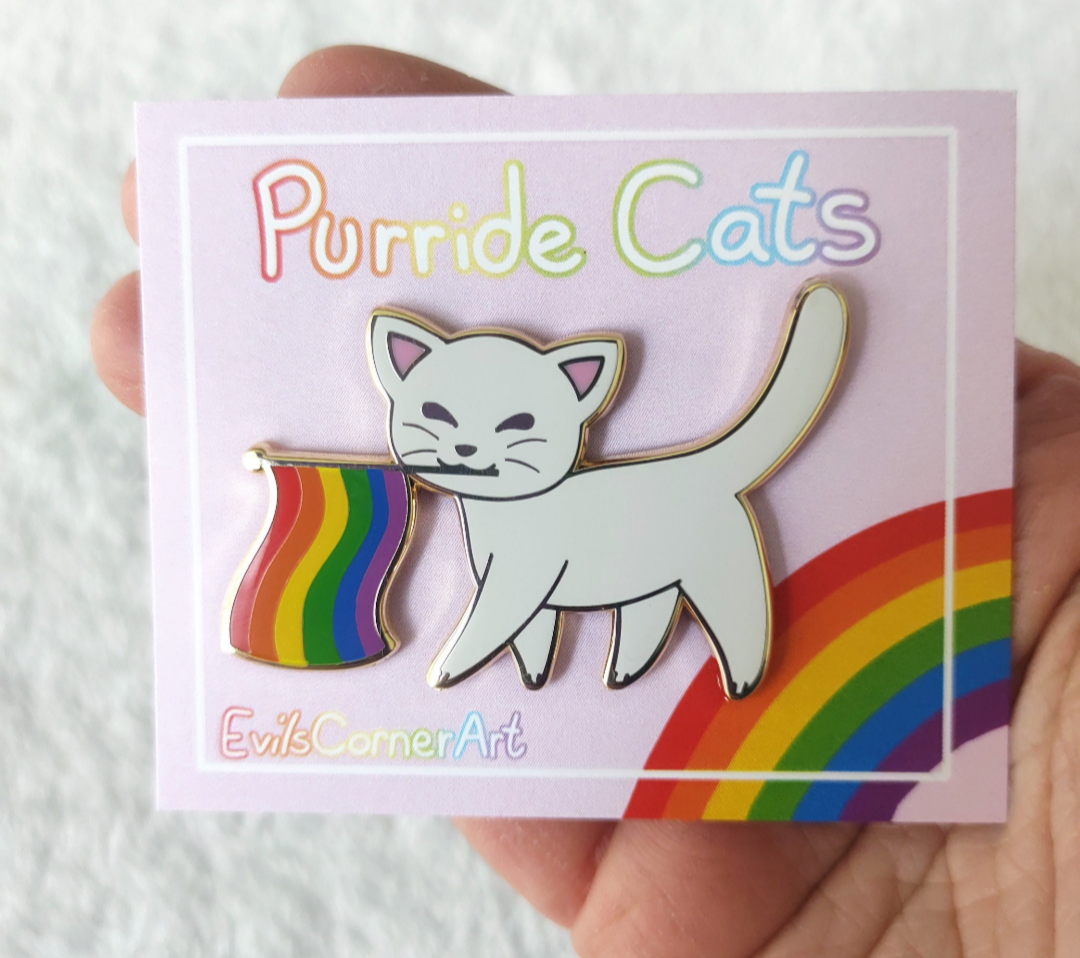 Purride Kitty Gay Pride Flag Cat Hard Enamel Pin