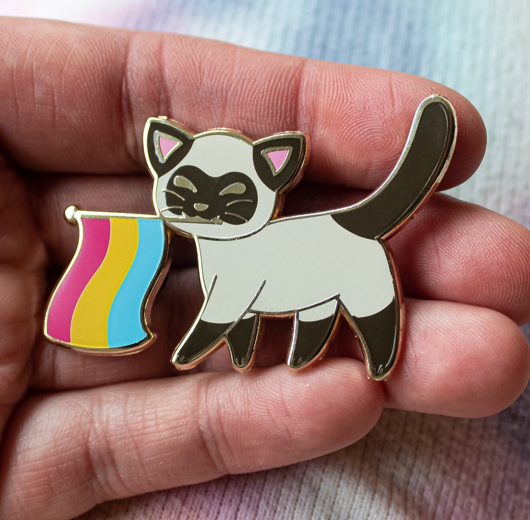 Purride Kitty Pansexual Pride Flag Cat Hard Enamel Pin