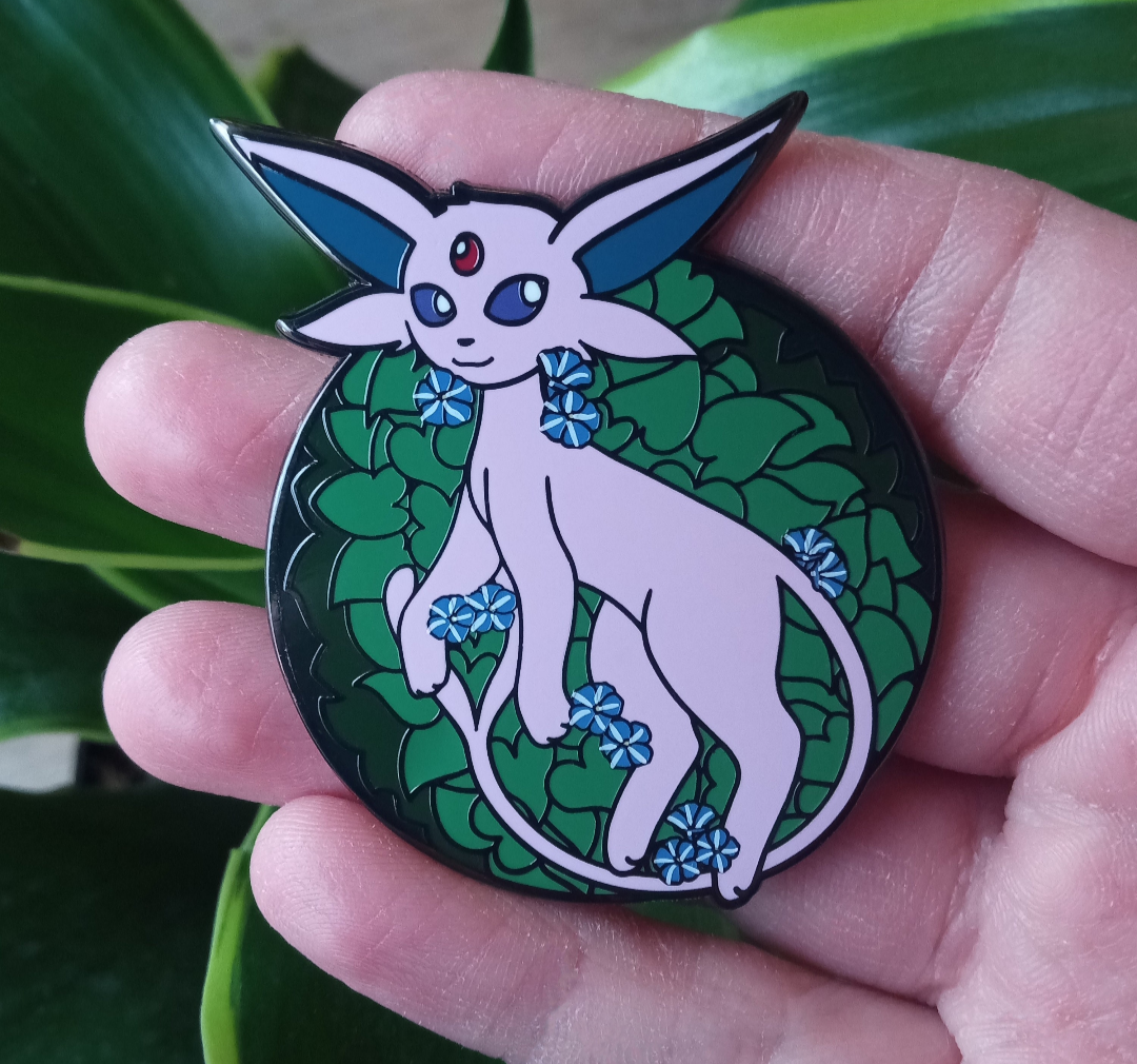 Espeon Floral Hard Enamel Pin | Eeveelution Lapel Pin