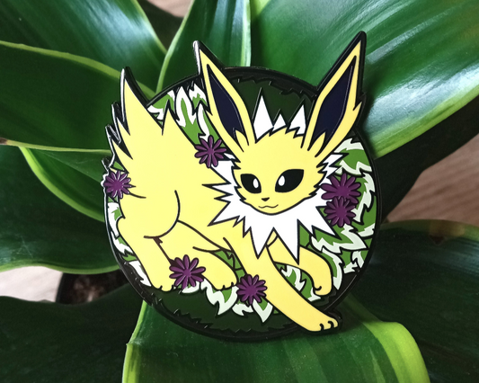 Jolteon Floral Hard Enamel Pin | Eeveelution Lapel Pin