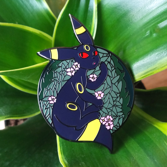 Umbreon Floral Hard Enamel Pin | Eeveelution Lapel Pin