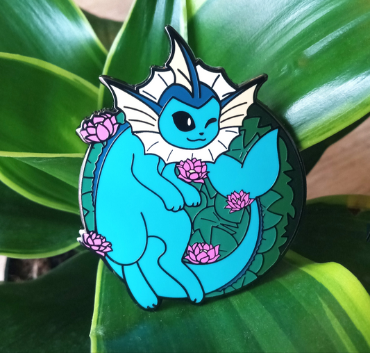 Vaporeon Floral Hard Enamel Pin | Eeveelution Lapel Pin